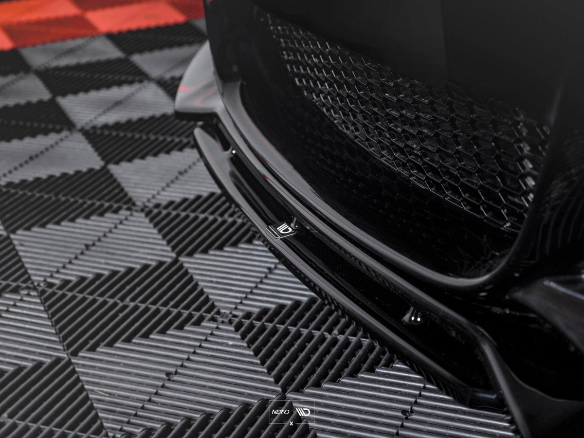 Street+ Spoilerlippe Front Ansatz V.1 passend für BMW 1er M-Paket E82 Facelift schwarz Hochglanz – Ansicht 4