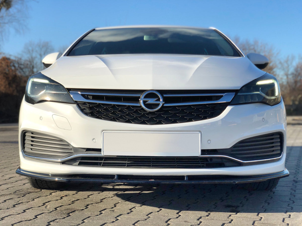 Street+ Spoilerlippe Front Ansatz V.1 passend für OPEL ASTRA K OPC-LINE schwarz Hochglanz – Ansicht 1