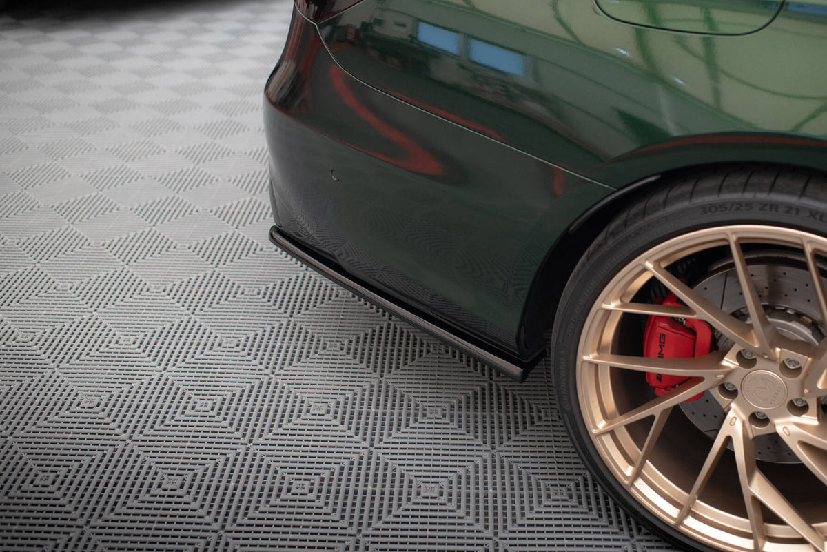 Heck Ansatz Flaps Diffusor passend für Mercedes-AMG E63 W213 Facelift schwarz Hochglanz – Ansicht 1