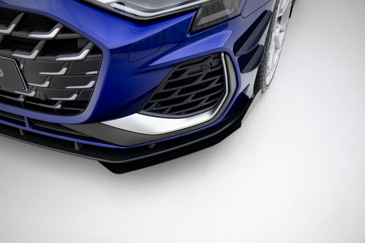 Street Pro Street+ Spoilerlippe Front Ansatz + Flaps passend für Audi A3 S-Line Limousine / S3 Limousine 8Y Facelift schwarz Hochglanz – Ansicht 5