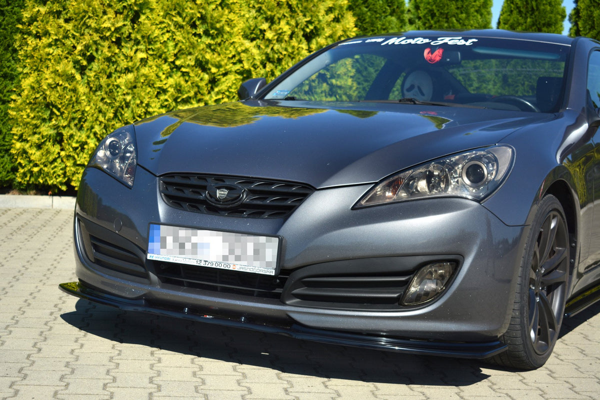Street+ Spoilerlippe Front Ansatz passend für Hyundai Genesis Coupe Mk1 schwarz Hochglanz – Ansicht 4