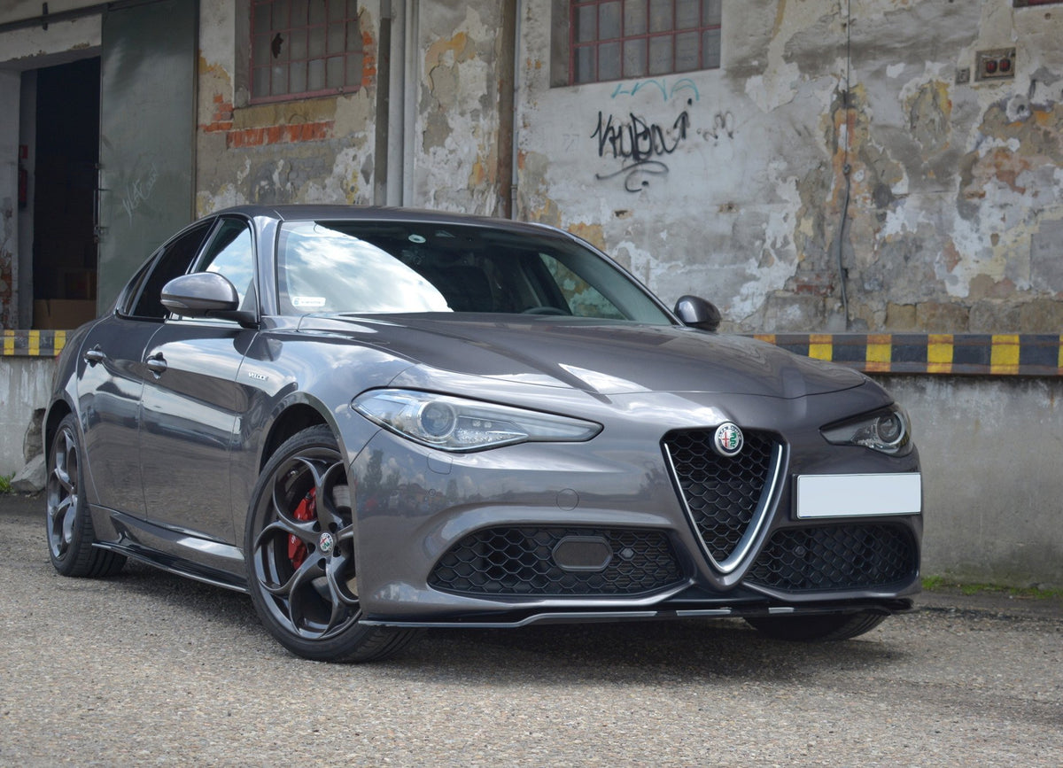 Street+ Spoilerlippe Front Ansatz V.1 passend für ALFA ROMEO GIULIA VELOCE schwarz Hochglanz – Ansicht 1