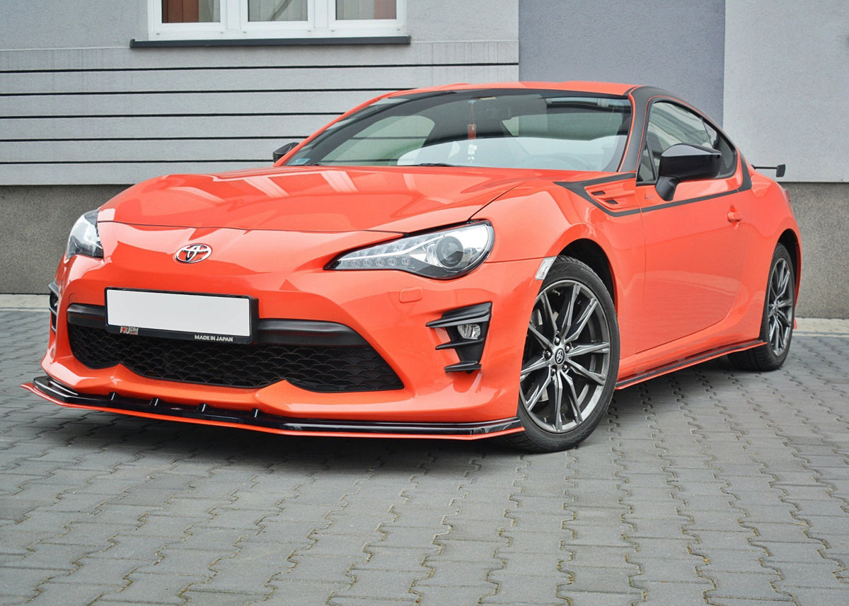 Street+ Spoilerlippe Front Ansatz V.4 passend für Toyota GT86 Facelift  schwarz Hochglanz – Ansicht 1