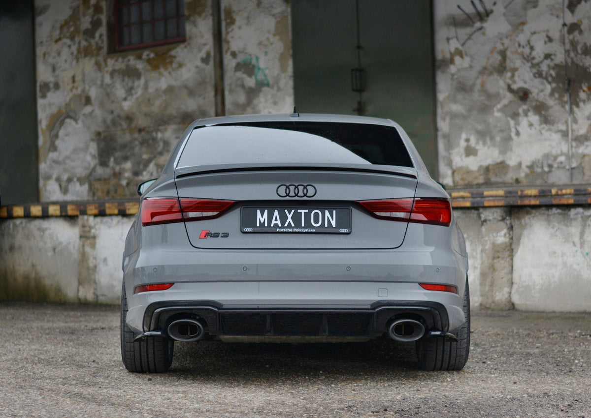 Heck Ansatz Flaps Diffusor passend für Audi RS3 Limousine 8V Facelift schwarz Hochglanz – Ansicht 1