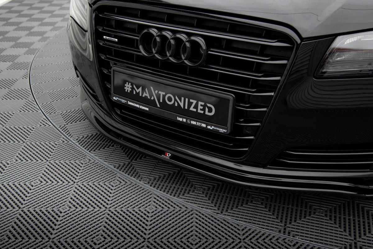 Street+ Spoilerlippe Front Ansatz passend für Audi A8 D4 schwarz Hochglanz – Ansicht 4