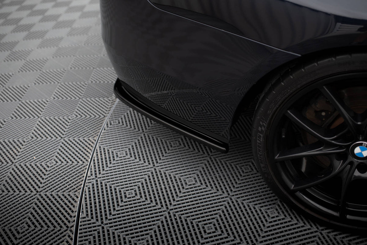 Heck Ansatz Flaps Diffusor passend für L + R BMW 5er M-Paket Limousine /Touring  F10/F11 (mit zwei Einzel Endstücken) schwarz Hochglanz – Ansicht 4
