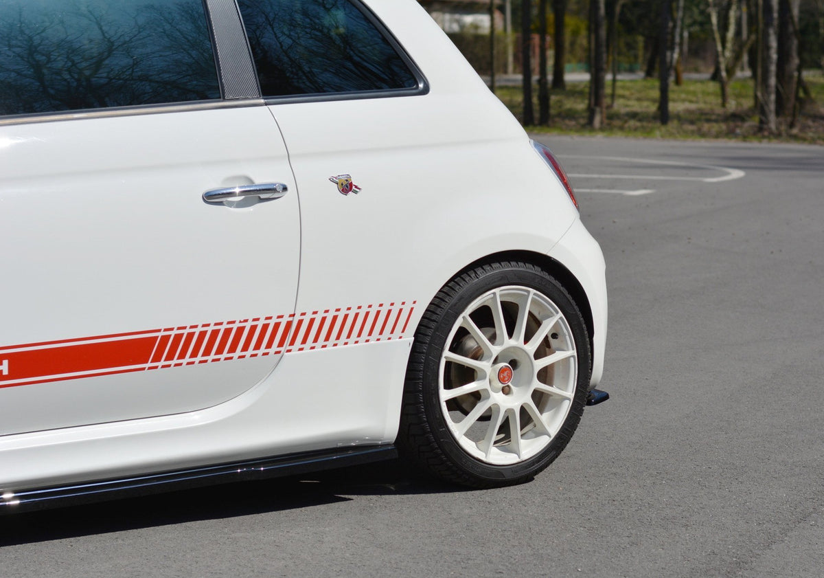 Heck Ansatz Flaps Diffusor passend für Abarth 500 Mk1 schwarz Hochglanz – Ansicht 3