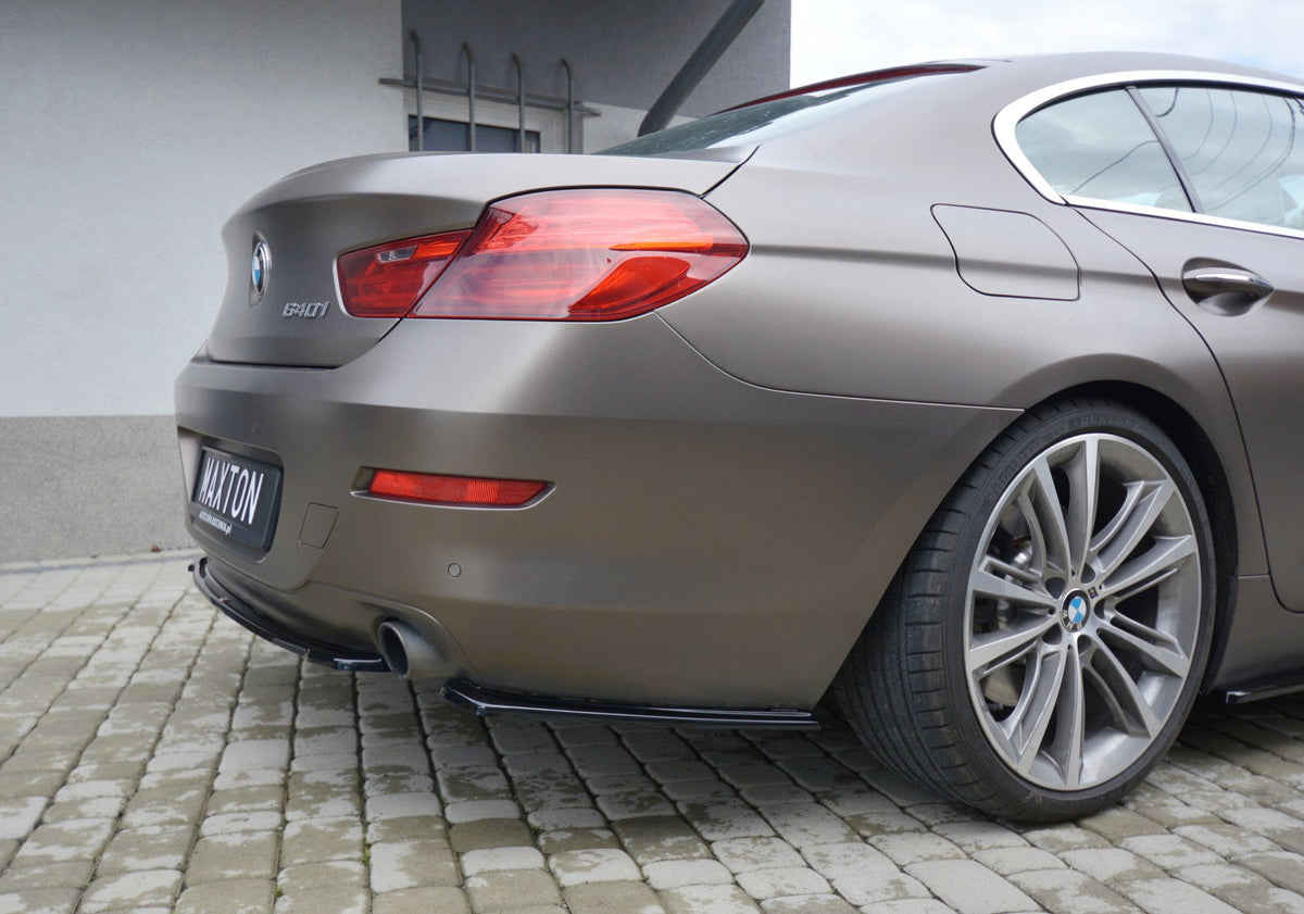 Heck Ansatz Flaps Diffusor passend für BMW 6er GRAN COUPÉ schwarz Hochglanz – Ansicht 3