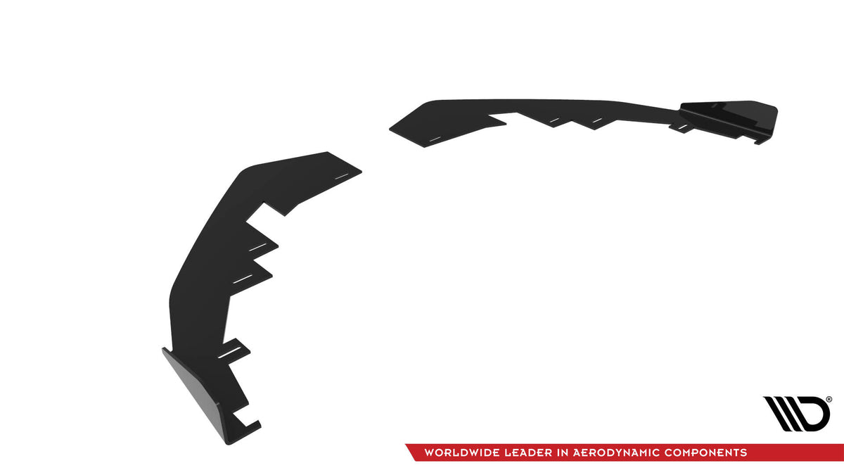 Front Stoßstange Flaps passend für Audi A3 S-Line Limousine / S3 Limousine 8Y Facelift schwarz Hochglanz – Ansicht 6