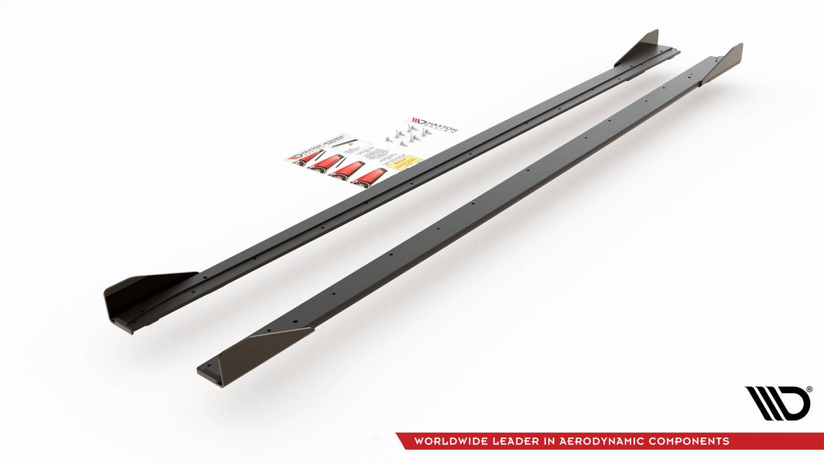 Street Pro Street+ Seitenschweller Leisten + Flaps passend für VW Polo GTI Mk6 schwarz Hochglanz – Ansicht 7