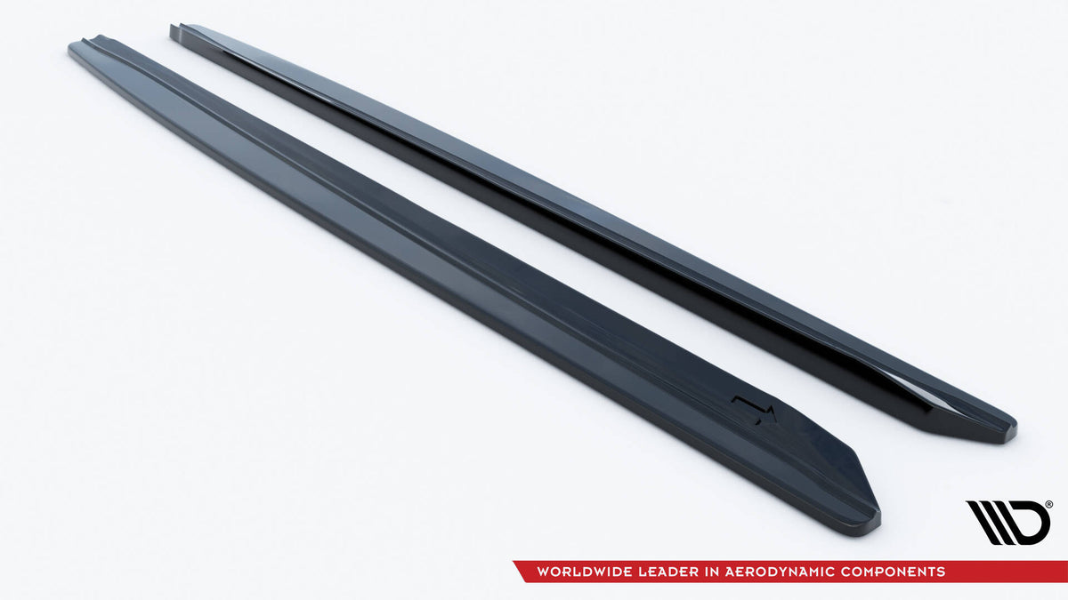 Street+ Seitenschweller Leisten passend für Skoda Superb Liftback / Combi Mk3 schwarz Hochglanz – Ansicht 6