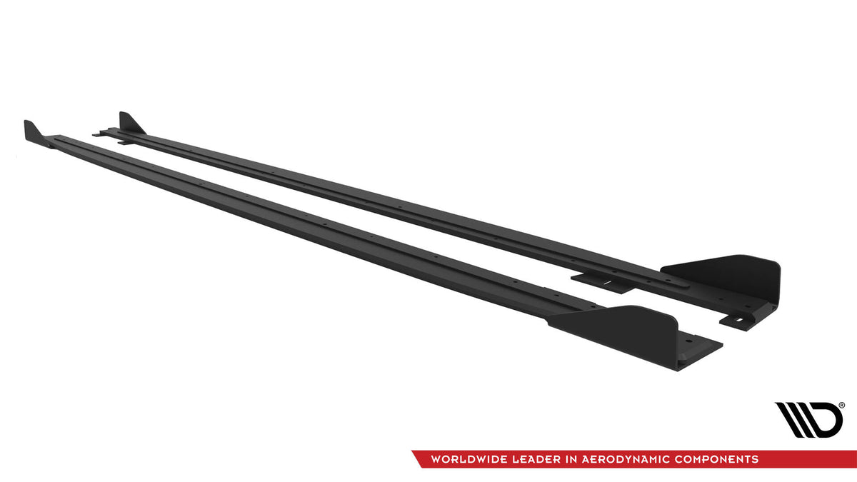 Street Pro Street+ Seitenschweller Leisten + Flaps passend für Kia Proceed GT / GT-Line Mk1 Facelift / Ceed GT Mk3 Facelift  schwarz Hochglanz – Ansicht 7