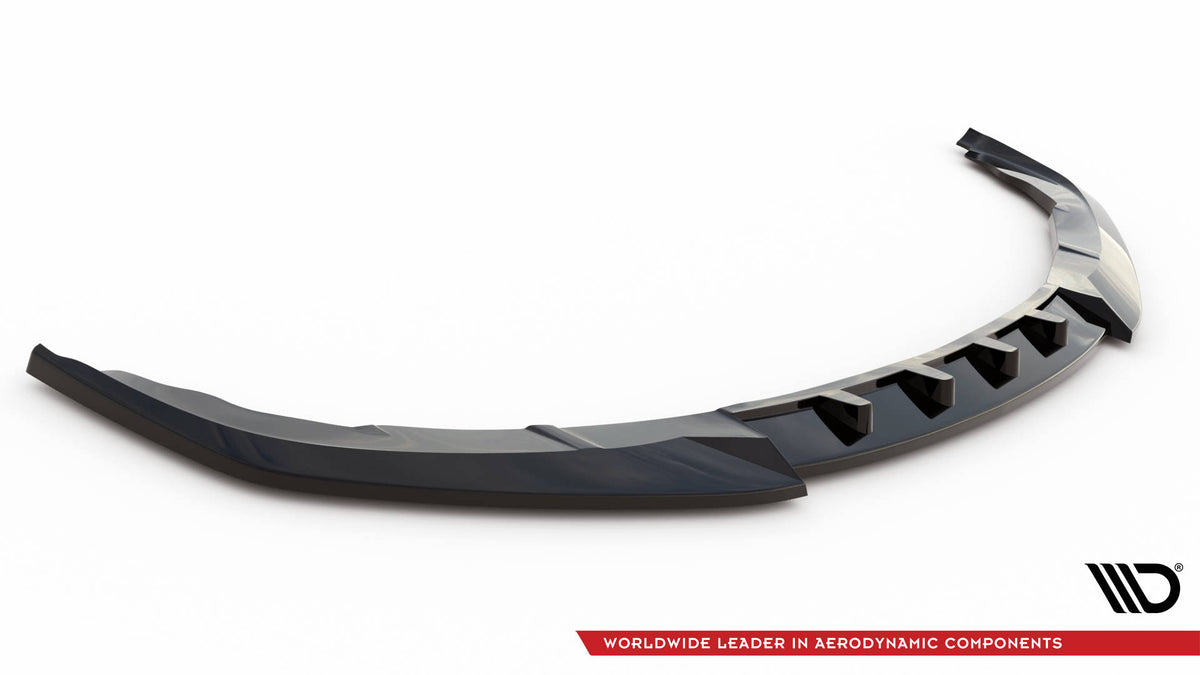 Street+ Spoilerlippe Front Ansatz V.1 passend für Porsche Panamera Turbo Sport Design Package 970 schwarz Hochglanz – Ansicht 5