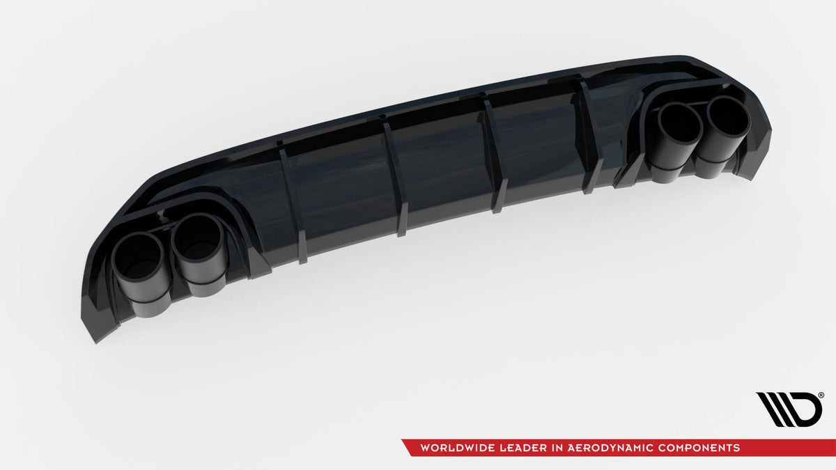 Diffusor Heck Ansatz + Endrohre passend für Audi A3 S-Line Limousine 8Y – Ansicht 4