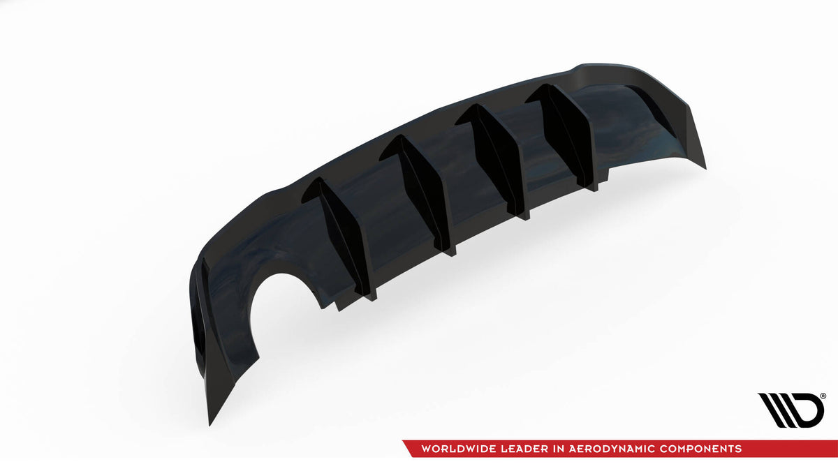 Diffusor Heck Ansatz passend für Opel Astra GTC OPC-Line J (Einzelauspuff li.) schwarz Hochglanz – Ansicht 7