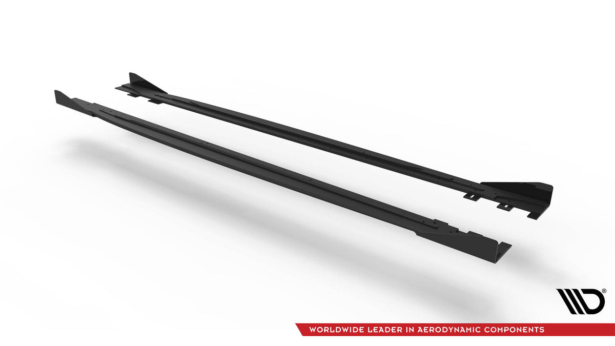 Street Pro Street+ Seitenschweller Leisten + Flaps passend für VW Scirocco R Mk3 / Mk3 Facelift schwarz Hochglanz – Ansicht 6