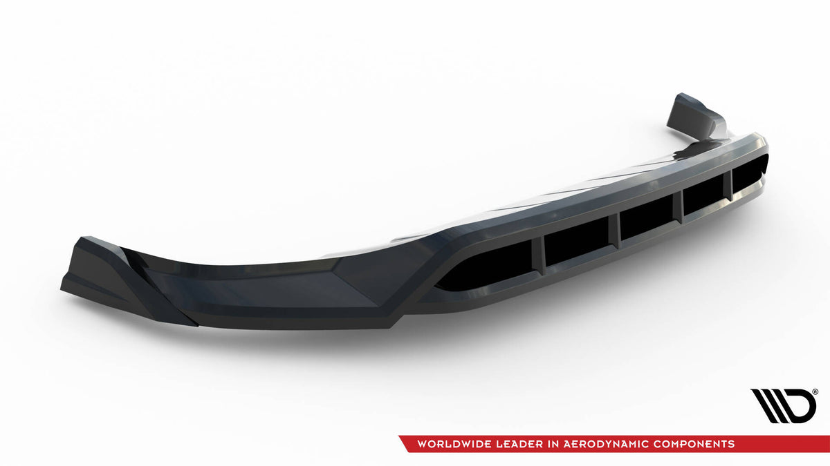 Street+ Spoilerlippe Front Ansatz passend für Porsche Cayenne Sport Design / Turbo SUV / Coupe Mk3 Facelift schwarz Hochglanz – Ansicht 5