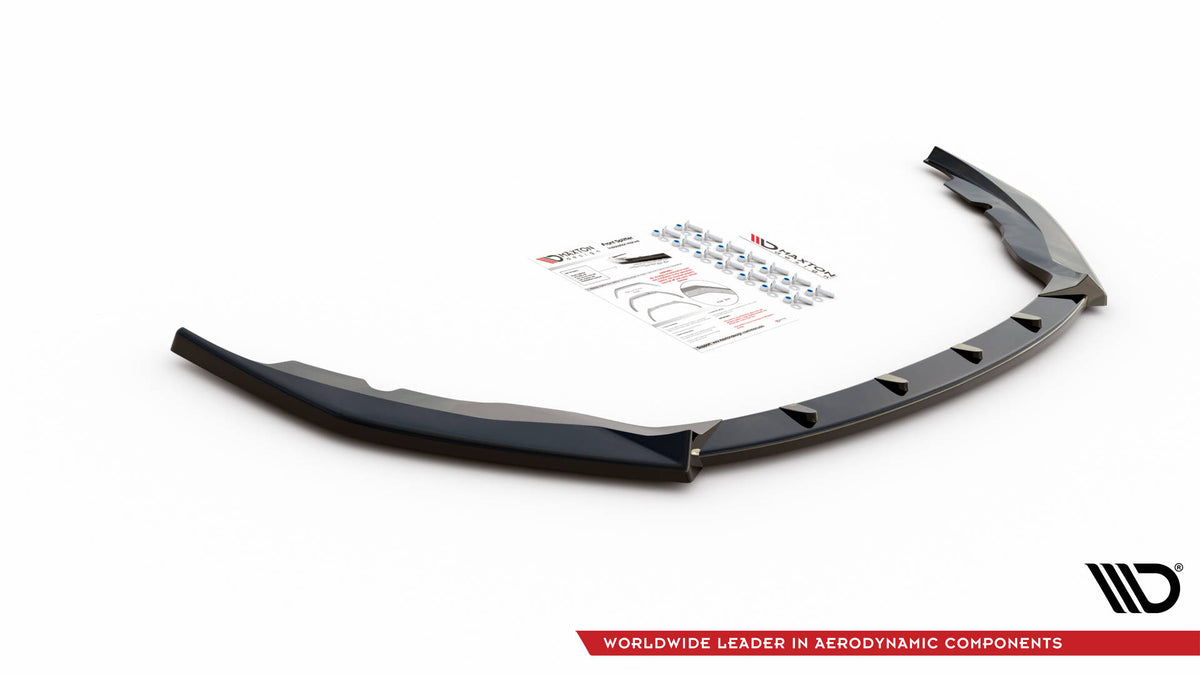 Street+ Spoilerlippe Front Ansatz V.1 passend für Skoda Fabia Mk3 schwarz Hochglanz – Ansicht 4