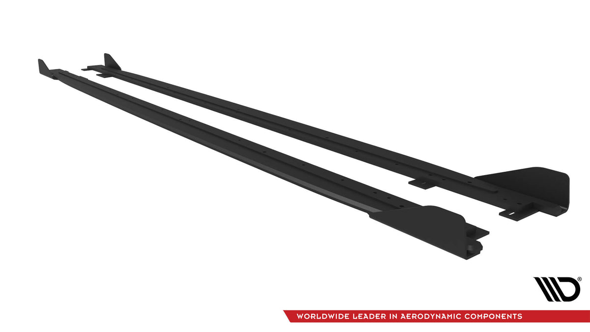 Street Pro Street+ Seitenschweller Leisten + Flaps passend für Kia Proceed GT / GT-Line Mk1 Facelift / Ceed GT Mk3 Facelift  schwarz Hochglanz – Ansicht 8