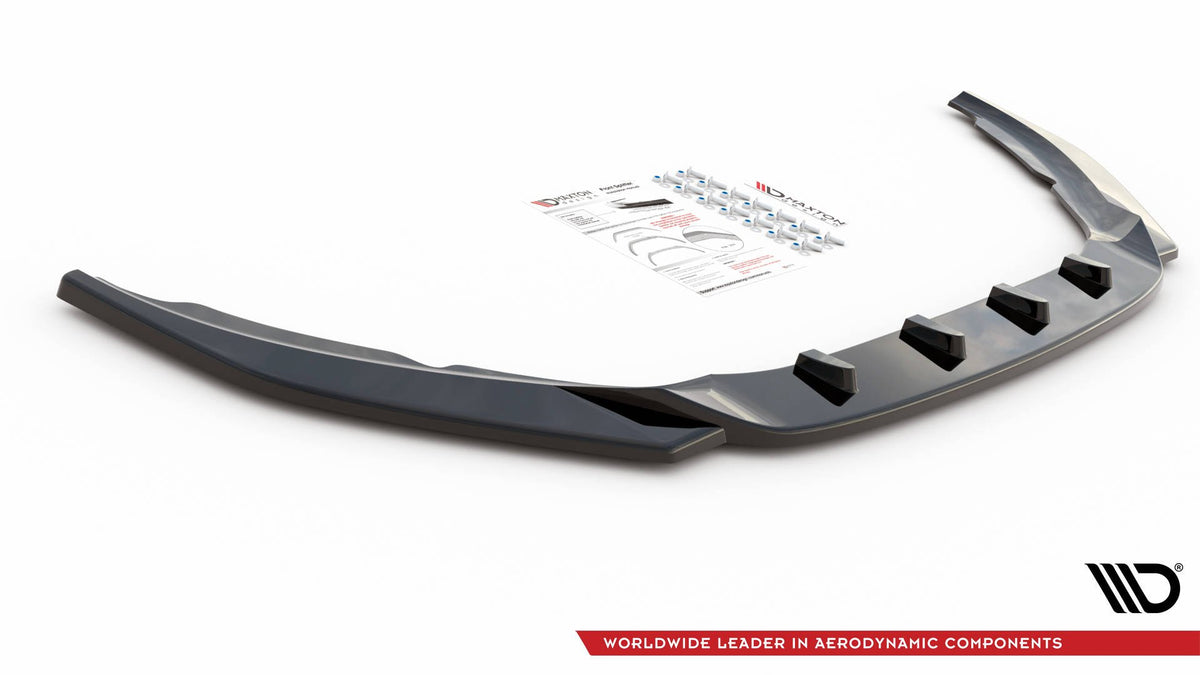Street+ Spoilerlippe Front Ansatz V.2 passend für Volvo S60 R-Design Mk2 Facelift schwarz Hochglanz – Ansicht 4
