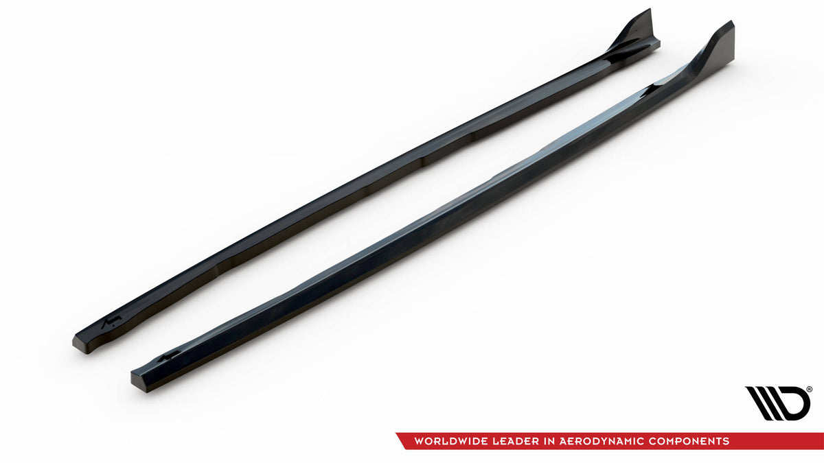 Street+ Seitenschweller Leisten passend für V.5 BMW 1er M-Paket/ M135i / 128ti F40  schwarz Hochglanz – Ansicht 6