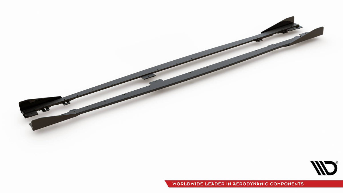 Street Pro Street+ Seitenschweller Leisten V.2 passend für + Flaps passend für BMW 1er F20 M135i / M140i / M-Paket  schwarz Hochglanz – Ansicht 7