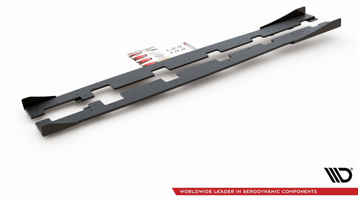 Street Pro Street+ Seitenschweller Leisten + Flaps passend für Ford Focus RS Mk3 schwarz Hochglanz – Ansicht 6