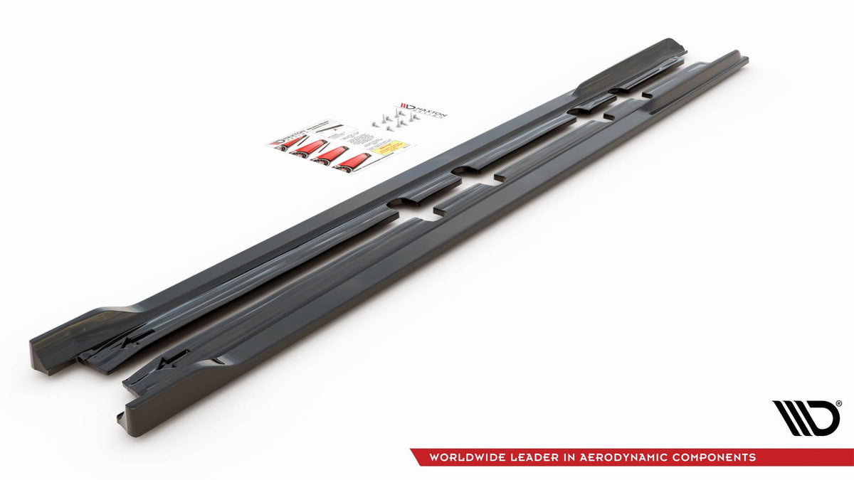 Street+ Seitenschweller Leisten V.2 passend für Seat Leon FR ST / Hatchback Mk4 / Cupra Leon ST / Hatchback Mk1 / Mk1 Facelift schwarz Hochglanz – Ansicht 5