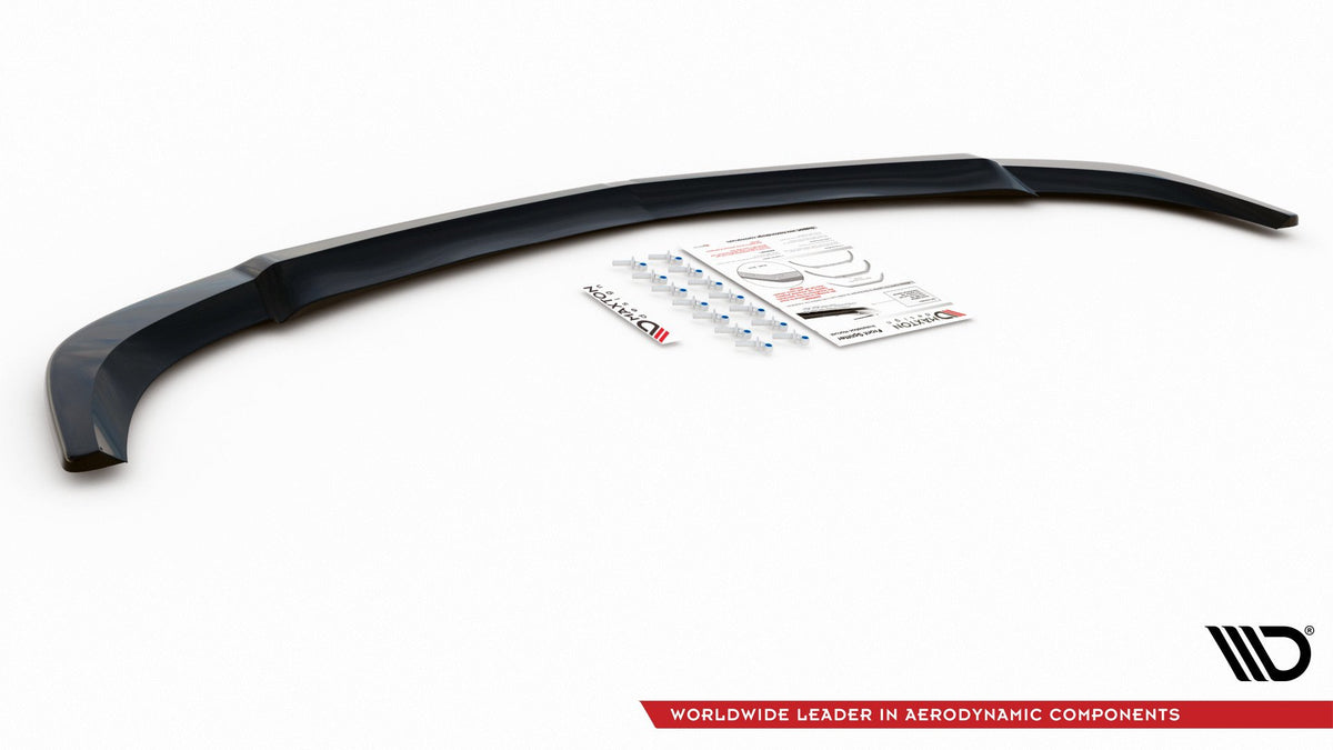 Street+ Spoilerlippe Front Ansatz V.3 passend für Mercedes-Benz C Coupe / Limousine / Kombi  AMG-Line C204 / W204 Facelift / S204 Facelift schwarz Hochglanz – Ansicht 1