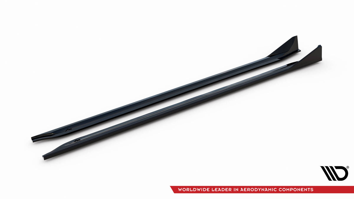 Street+ Seitenschweller Leisten passend für V.3 passend für CSL Look BMW M3 Limousine / Touring G80 / G81 schwarz Hochglanz – Ansicht 5