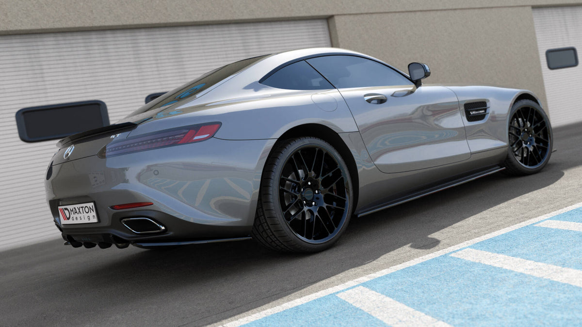 Diffusor Heck Ansatz passend für Mercedes-AMG GT / GT S C190 Facelift schwarz Hochglanz – Ansicht 1