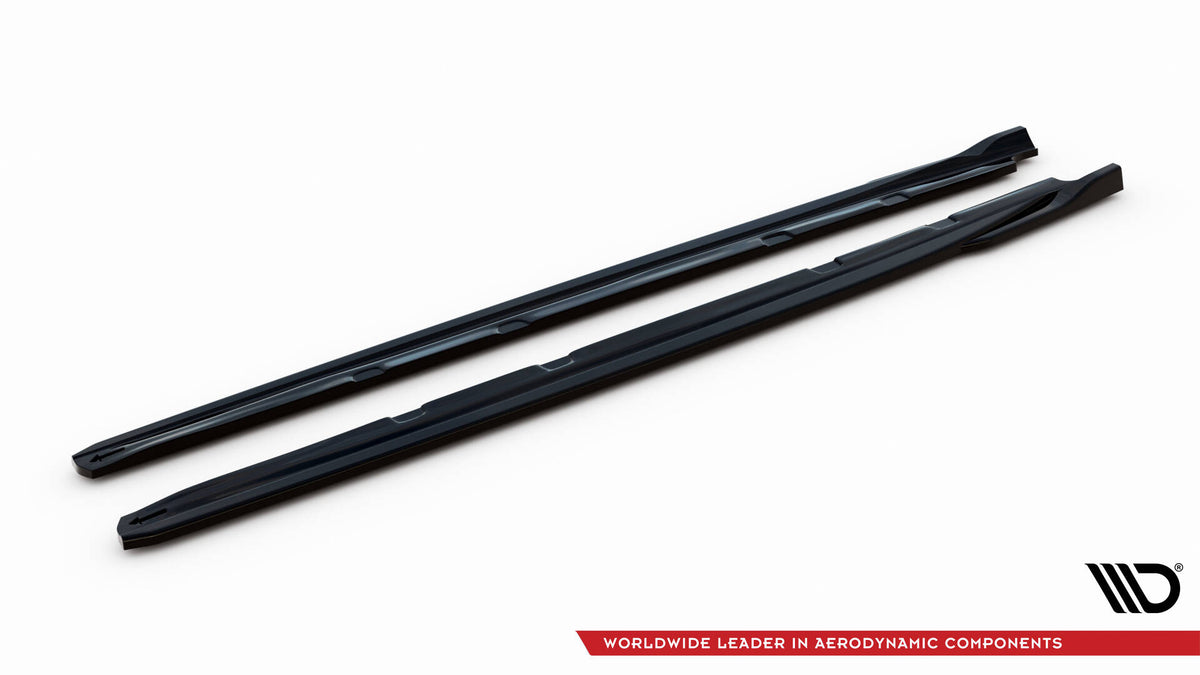 Street+ Seitenschweller Leisten passend für V.4 Seat Leon Cupra / FR Mk3 FL schwarz Hochglanz – Ansicht 6