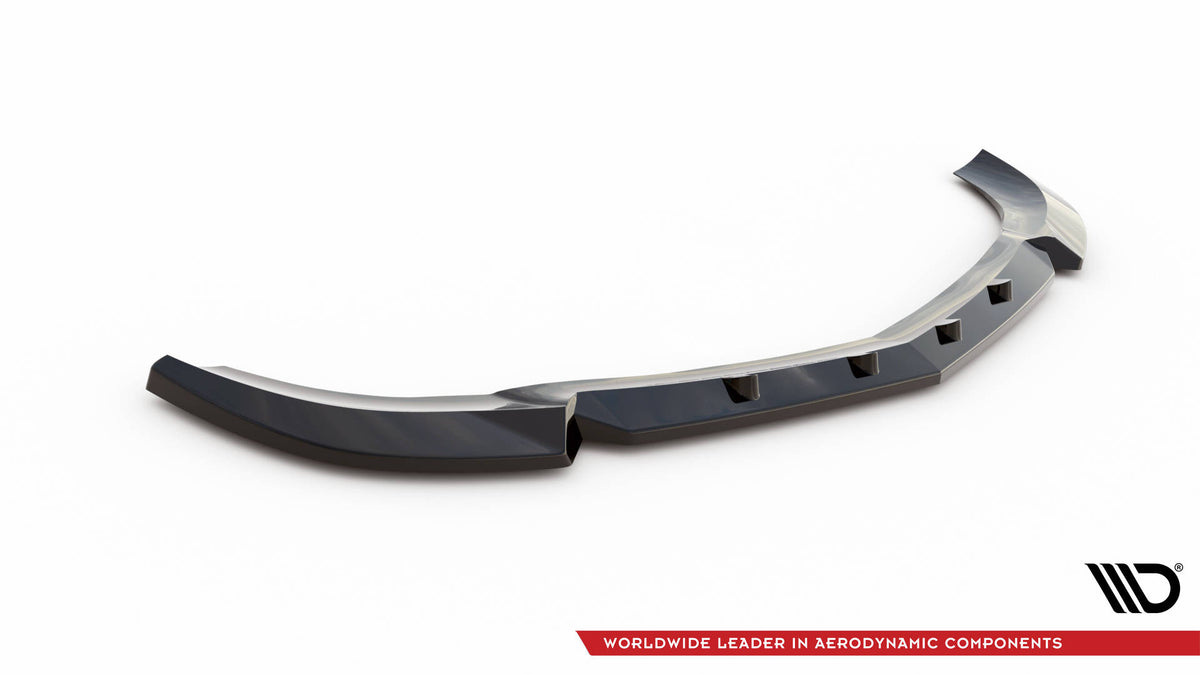 Street+ Spoilerlippe Front Ansatz V.1 passend für Mercedes-Benz C Coupe / Limousine / Kombi  AMG-Line C204 / W204 Facelift / S204 Facelift schwarz Hochglanz – Ansicht 5