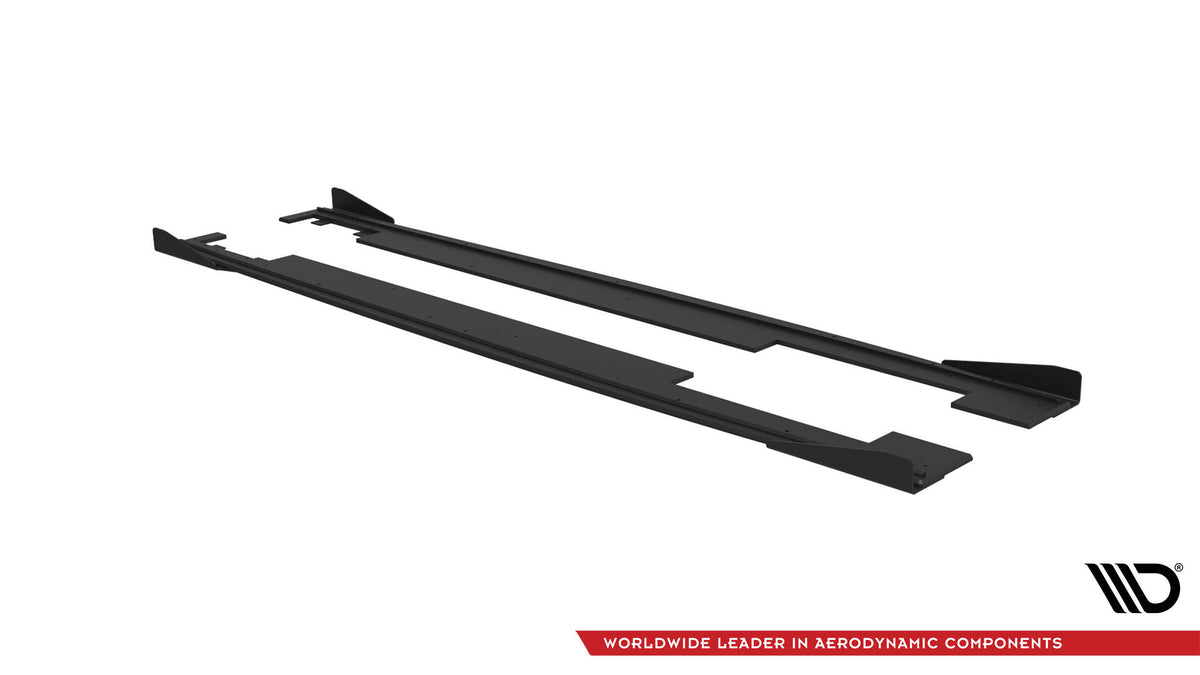 Street Pro Street+ Seitenschweller Leisten + Flaps passend für Audi A7 RS7 Look C7 schwarz Hochglanz – Ansicht 6