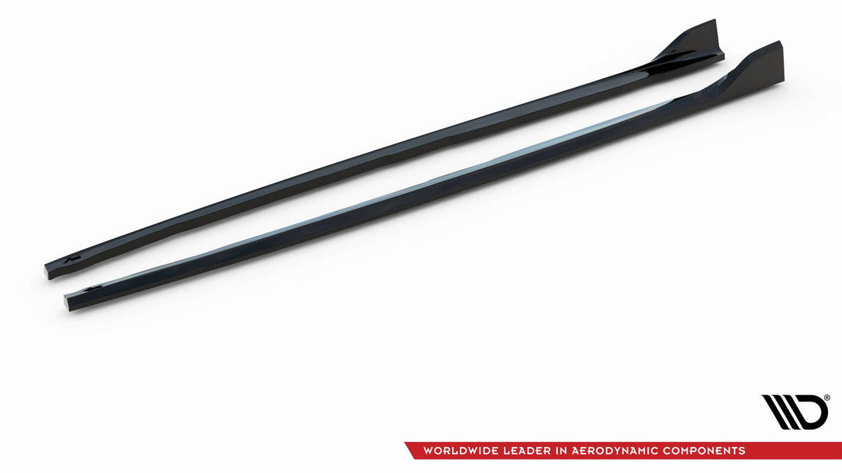 Street+ Seitenschweller Leisten passend für V.5 BMW 1er M-Paket/ M135i / 128ti F40  schwarz Hochglanz – Ansicht 5