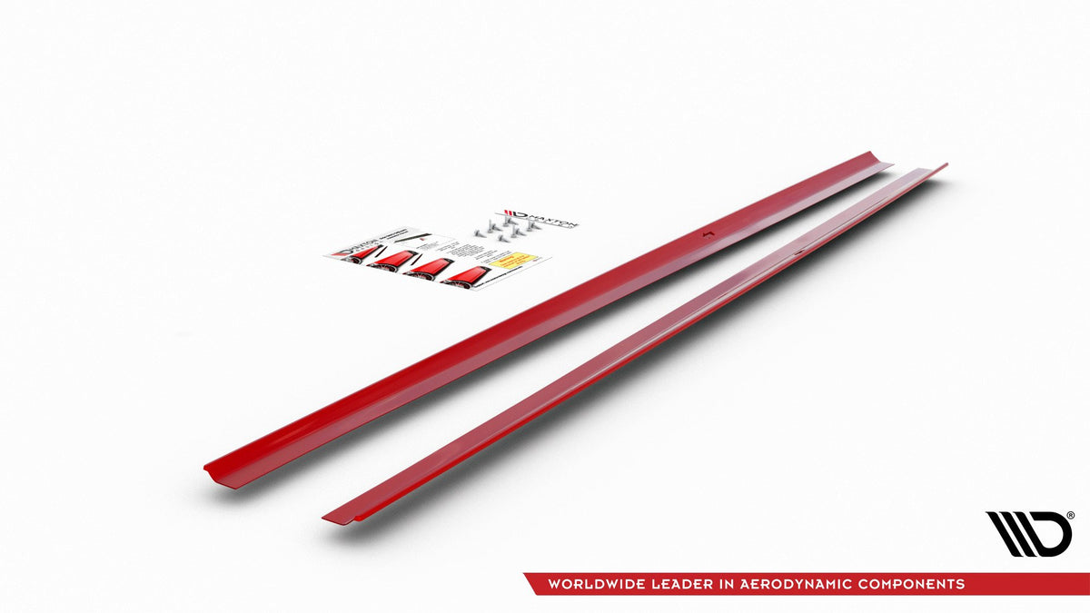 Side Skirts Diffusers VW Polo GTI / R-line Mk6 schwarz Hochglanz – Ansicht 6