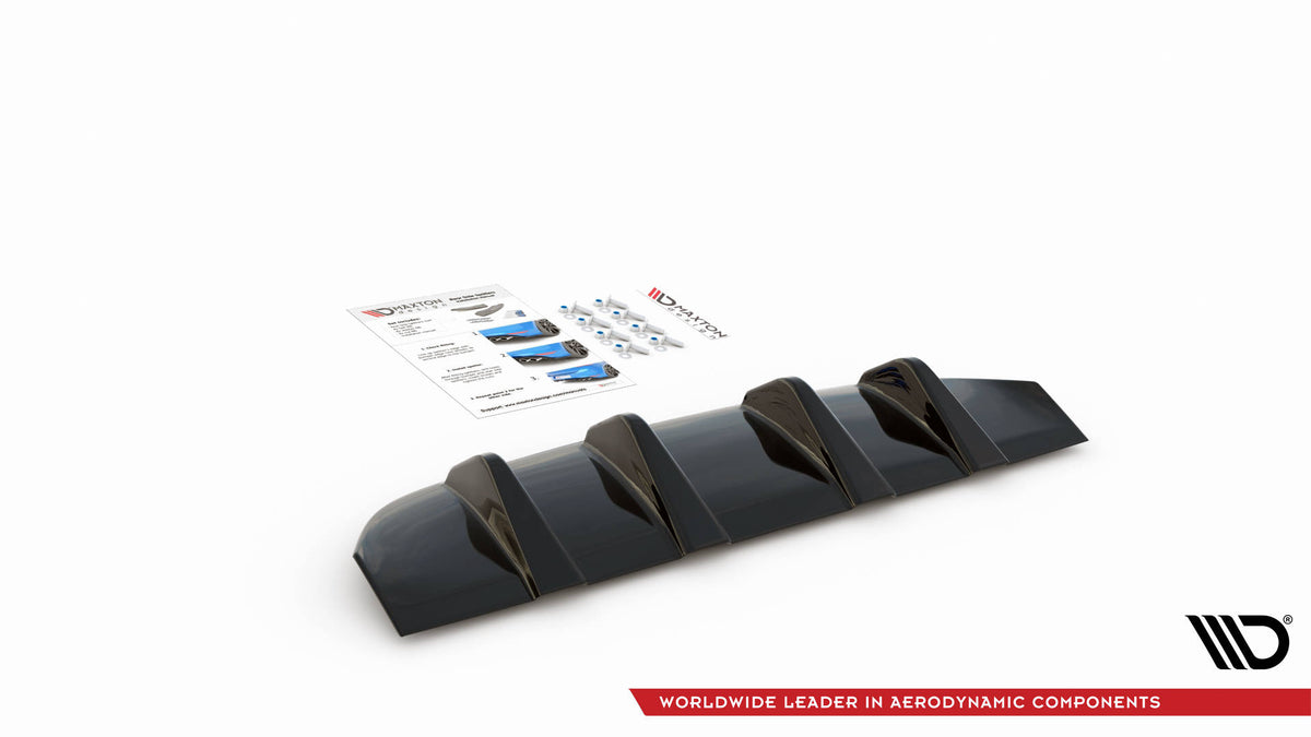Diffusor Heck Ansatz passend für Mercedes-Benz GLC Coupe AMG-Line C253 Facelift schwarz Hochglanz – Ansicht 4