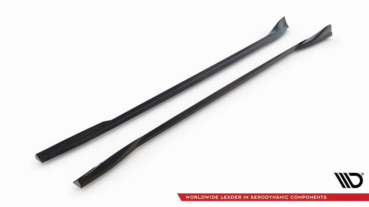 Street+ Seitenschweller Leisten passend für V.1 passend für Tesla Model 3 Performance Mk1 Facelift schwarz Hochglanz – Ansicht 6