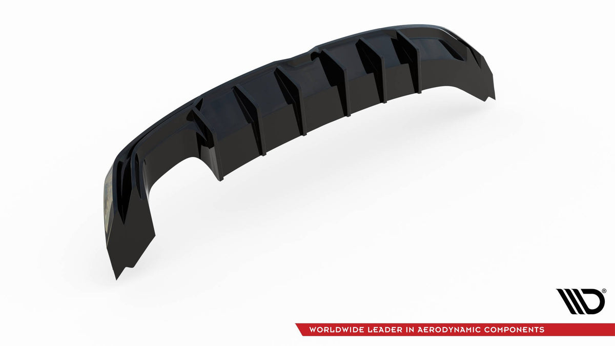 Diffusor Heck Ansatz passend für SEAT Leon FR Hatchback Mk3 Facelift schwarz Hochglanz – Ansicht 8