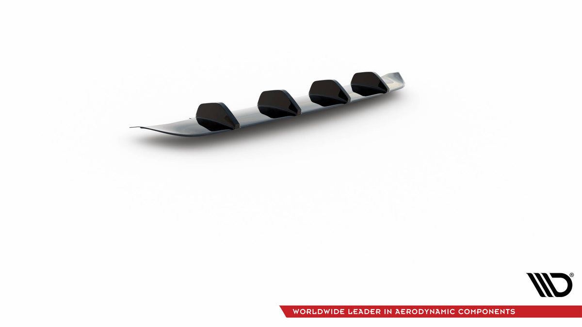 Diffusor Heck Ansatz passend für Ford Mustang Mk5 Facelift schwarz Hochglanz – Ansicht 6