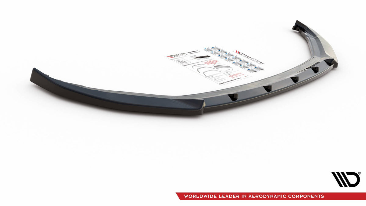 Street+ Spoilerlippe Front Ansatz V.2 passend für Skoda Kamiq Mk1 schwarz Hochglanz – Ansicht 7