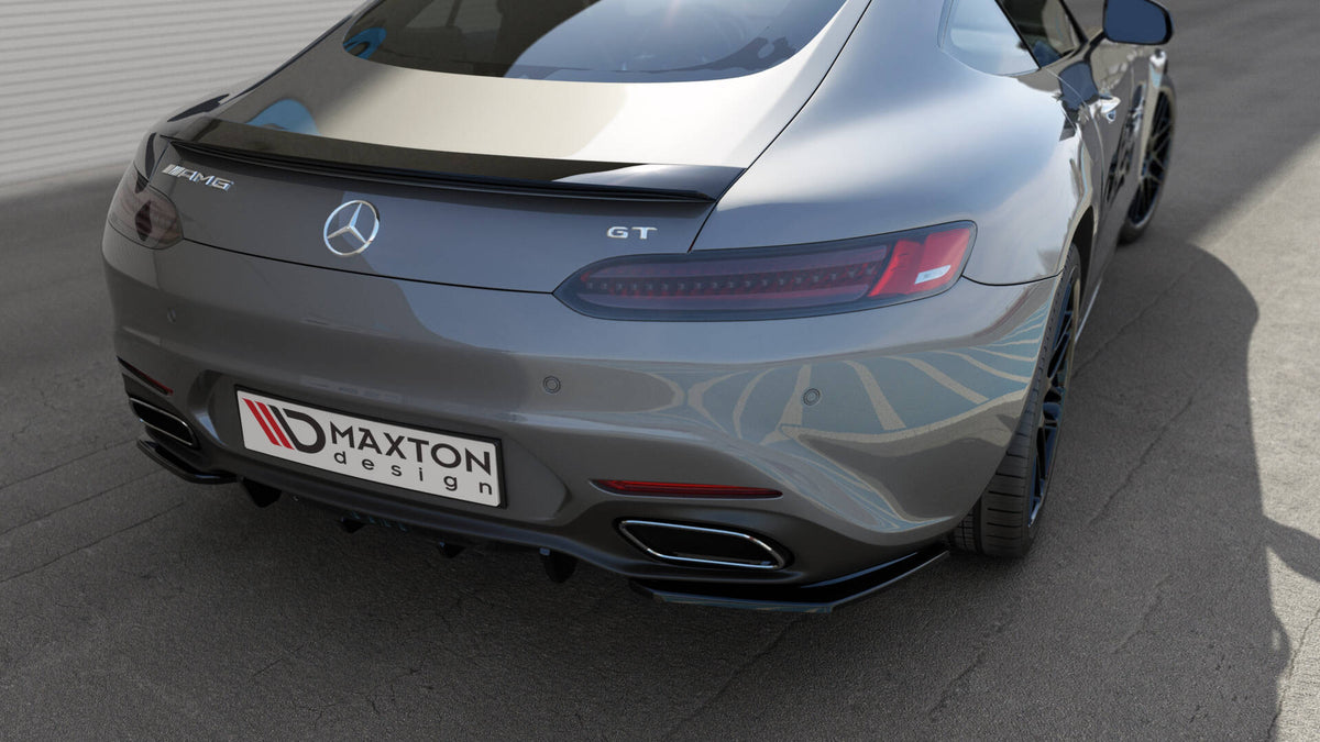Heck Ansatz Flaps Diffusor passend für Mercedes-AMG GT / GT S C190 Facelift schwarz Hochglanz – Ansicht 6