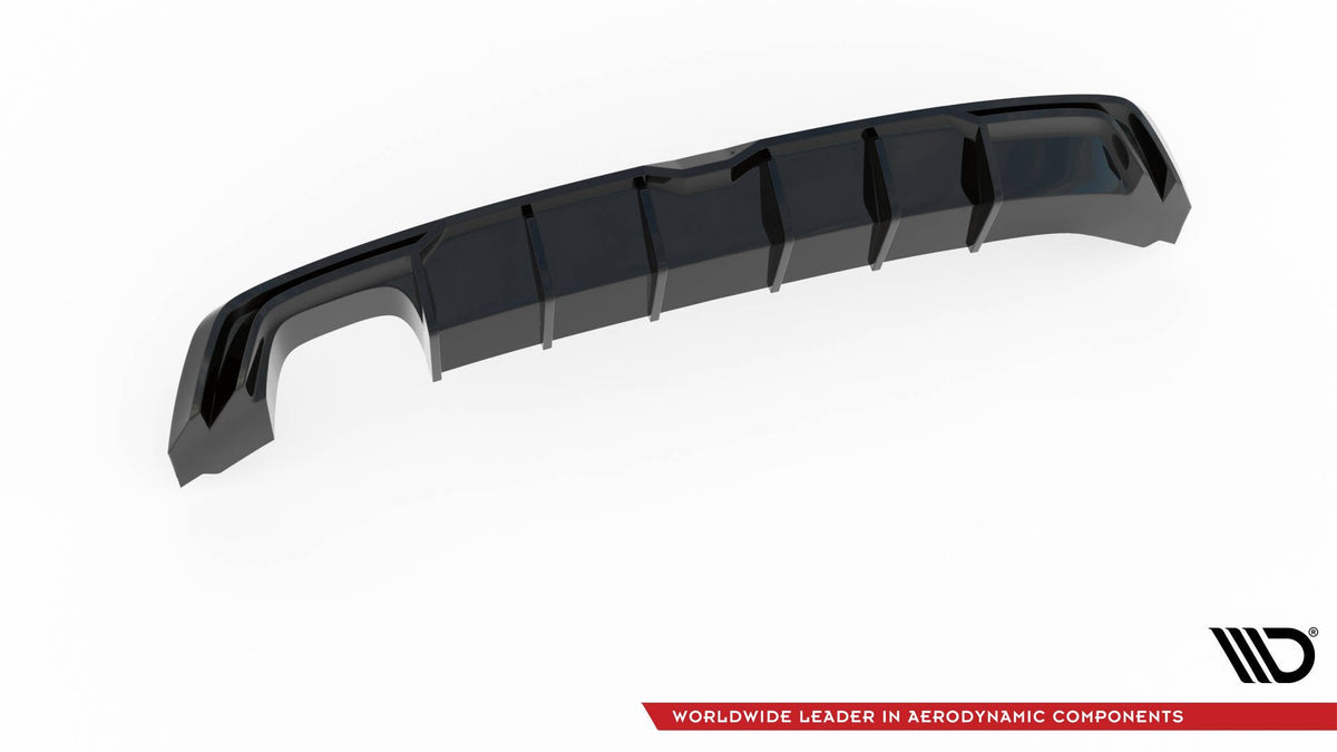 Diffusor Heck Ansatz passend für SEAT Leon FR Hatchback Mk3 Facelift schwarz Hochglanz – Ansicht 9
