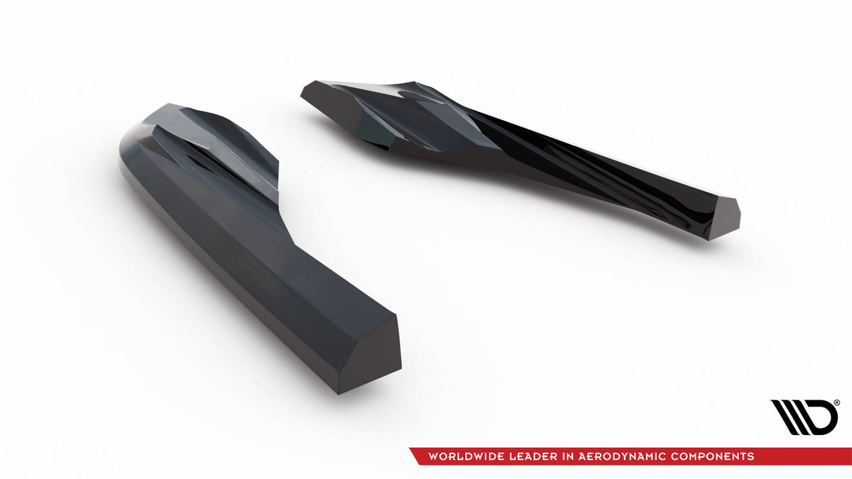 Heck Ansatz Flaps Diffusor passend für Porsche Taycan Cross Turismo 4S schwarz Hochglanz – Ansicht 6