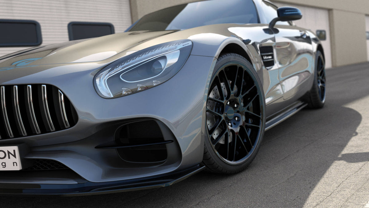 Street+ Spoilerlippe Front Ansatz passend für Mercedes-AMG GT S C190 Facelift schwarz Hochglanz – Ansicht 6