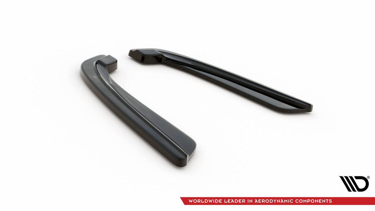 Heck Ansatz Flaps Diffusor passend für L + R BMW 5er M-Paket Limousine /Touring  F10/F11 (mit zwei Einzel Endstücken) schwarz Hochglanz – Ansicht 5