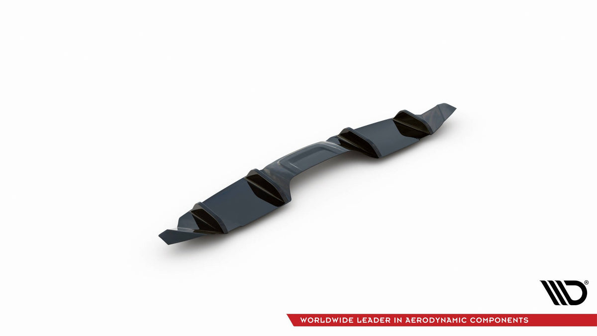 Diffusor Heck Ansatz passend für Ford Mustang Mk. 6 Facelift schwarz Hochglanz – Ansicht 3