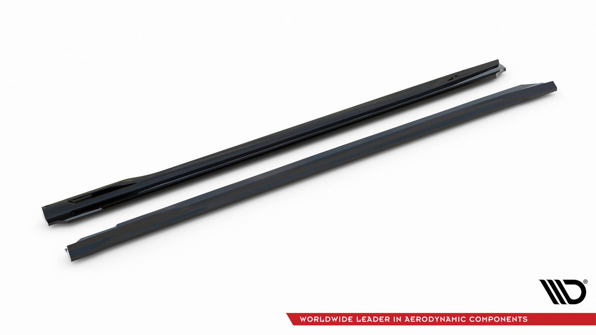 Street+ Seitenschweller Leisten passend für V.1 passend für BMW 5er M-Paket Limousine / Touring  G60 / G61 schwarz Hochglanz – Ansicht 6