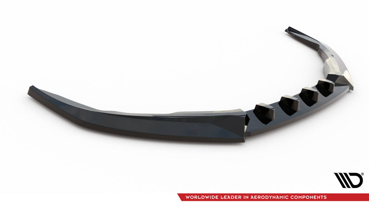 Street+ Spoilerlippe Front Ansatz V.1 passend für Porsche 718 Cayman 982c schwarz Hochglanz – Ansicht 5