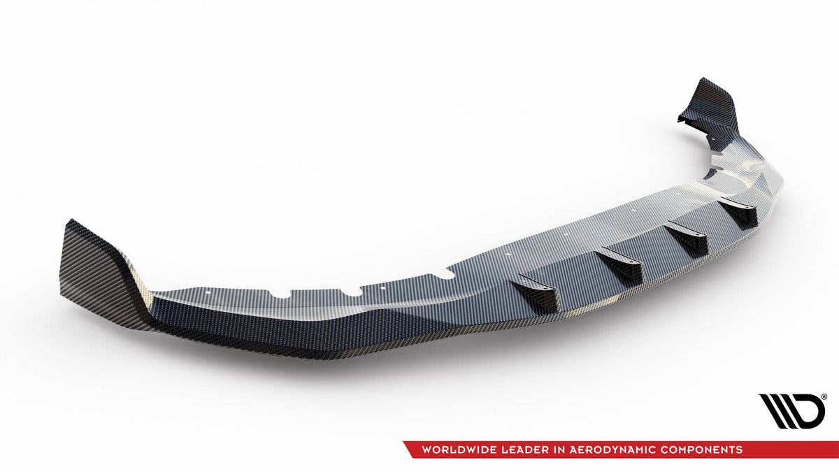Prepreg Carbon Fiber Street+ Spoilerlippe Front Ansatz passend für + ABS Diffusor BMW 7 M-Paket G11 Facelift schwarz Hochglanz – Ansicht 8